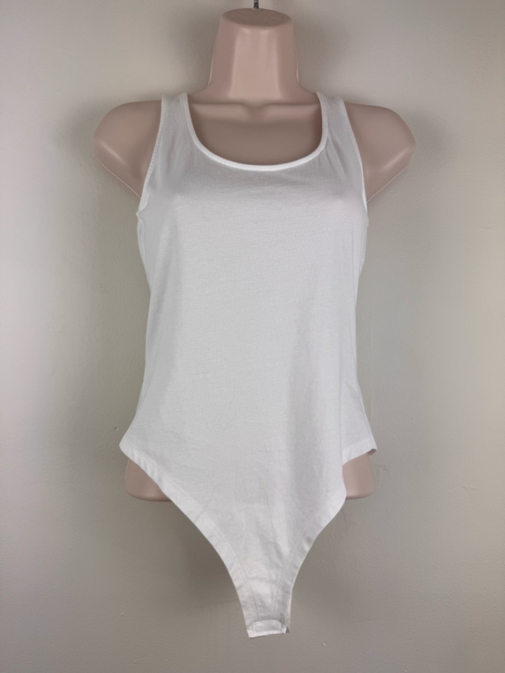 Primark White Tank Bodysuit Scoop Neck Sleeveless Stretch S